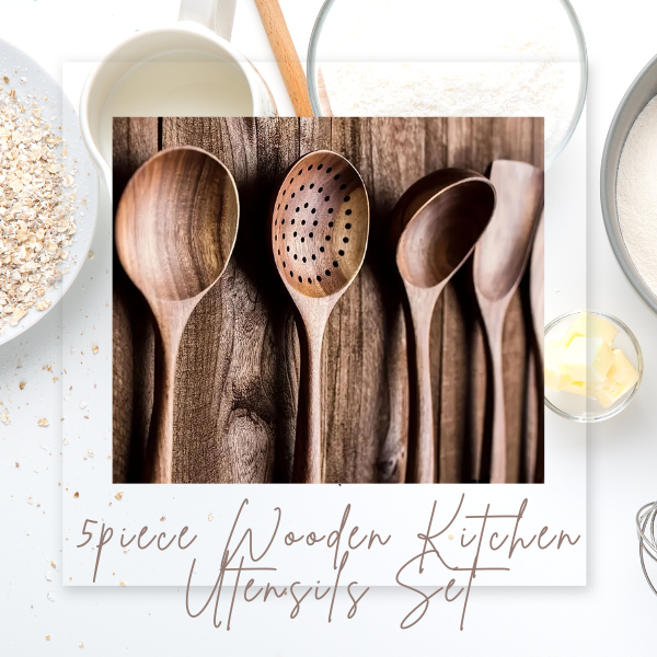 5pcs Wooden Kitchen Utensils Set