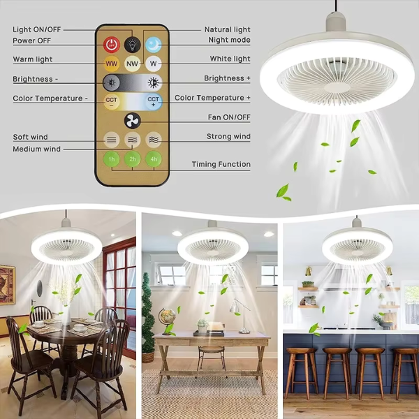 Rotatable 3in1 Ceiling Fan with Light