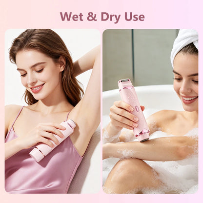 2 in 1 Double Head Electric Shaver for Women Waterproof Wet & Dry Hair Razors Bikini Hair Trimmer Detachable Head Shaver