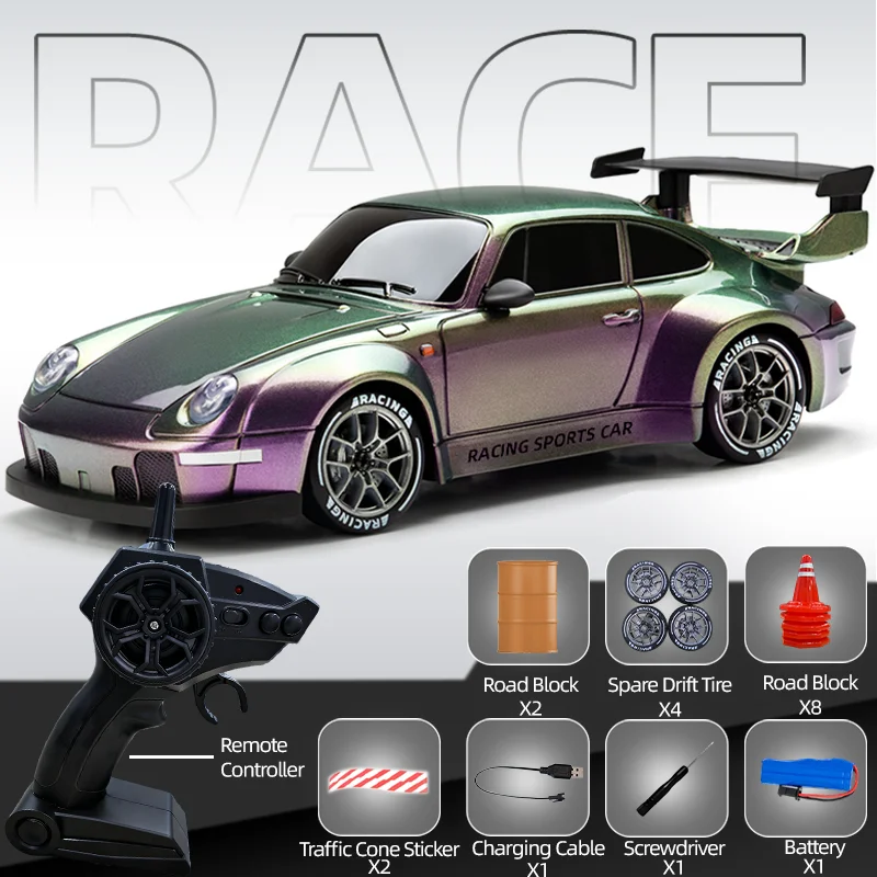 4WD RC Drift Car 1:24 2.4GHz Limited Edition - LED Lights Stunt Drift High-Speed Racing Car Boy Toy Gift