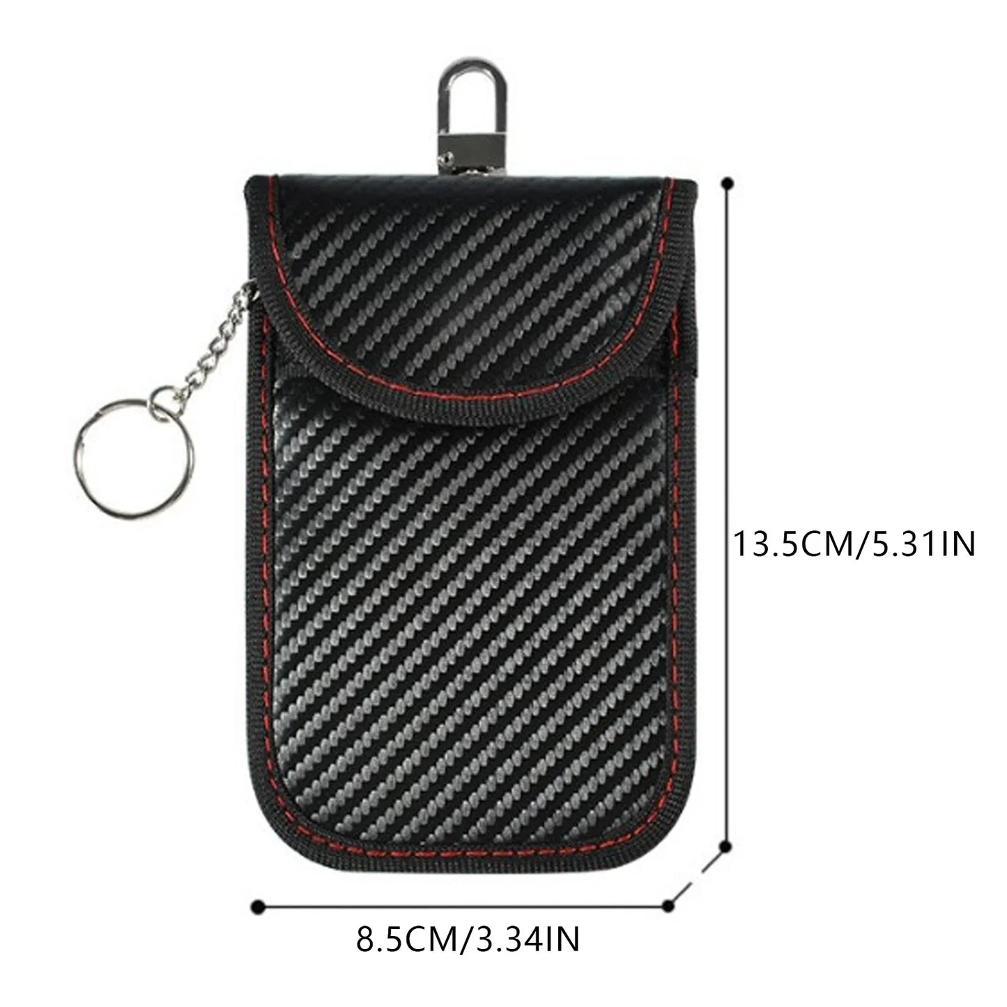 Faraday Bag for Key Fob Cage Protector Car RFID Signal Blocking Key Fob Protector Anti-Theft Pouch Double-Layers of Carbon Fiber