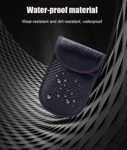 Faraday Bag for Key Fob Cage Protector Car RFID Signal Blocking Key Fob Protector Anti-Theft Pouch Double-Layers of Carbon Fiber