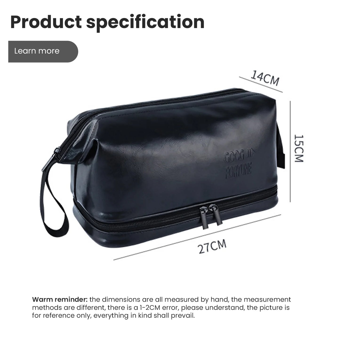 Men Business Travel Wash Toiletry Bag Waterproof PU Leather Bathroom Shaving Tools Organizer Bag Makeup Pouch Women Cosmetic Bag