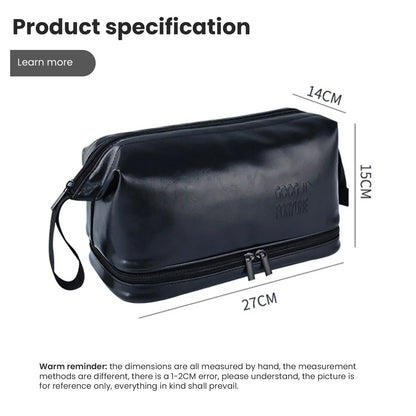 Men Business Travel Wash Toiletry Bag Waterproof PU Leather Bathroom Shaving Tools Organizer Bag Makeup Pouch Women Cosmetic Bag