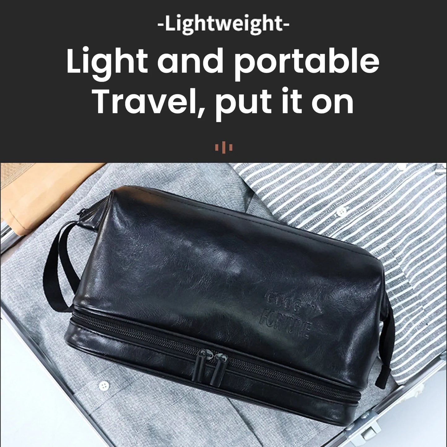 Men Business Travel Wash Toiletry Bag Waterproof PU Leather Bathroom Shaving Tools Organizer Bag Makeup Pouch Women Cosmetic Bag