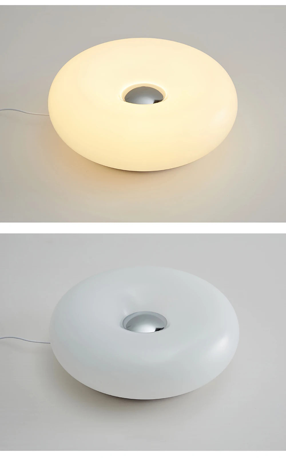 Bauhaus table lamp USB plug bedroom bedside lamp living room dining room decoration donut ambient light（Not glass）