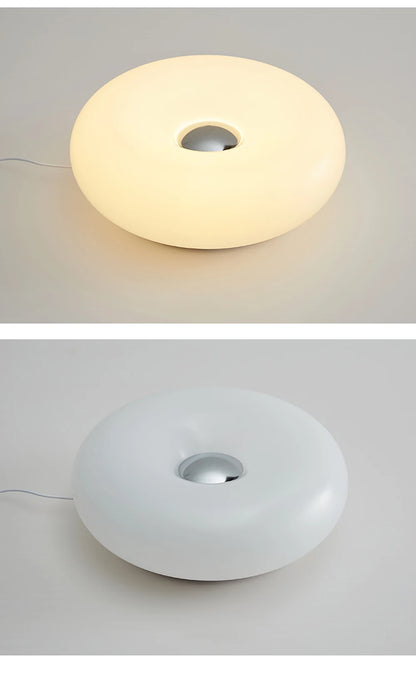 Bauhaus table lamp USB plug bedroom bedside lamp living room dining room decoration donut ambient light（Not glass）